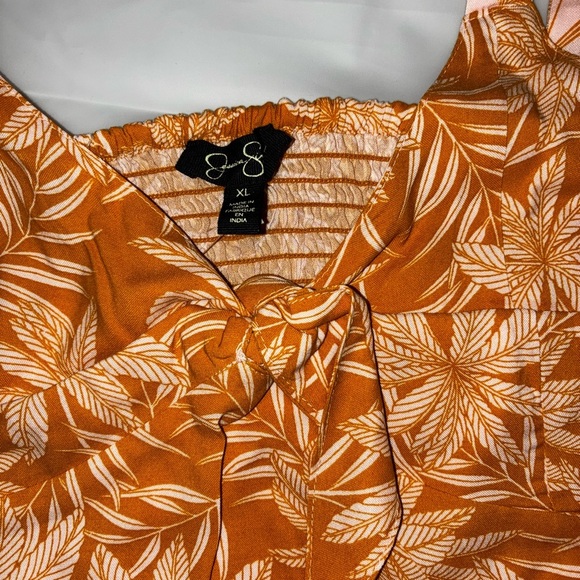 Boho Chic NWT Tropical Resort Sweetheart Neckline Peplum Hem XL Tank Top - Picture 4 of 6